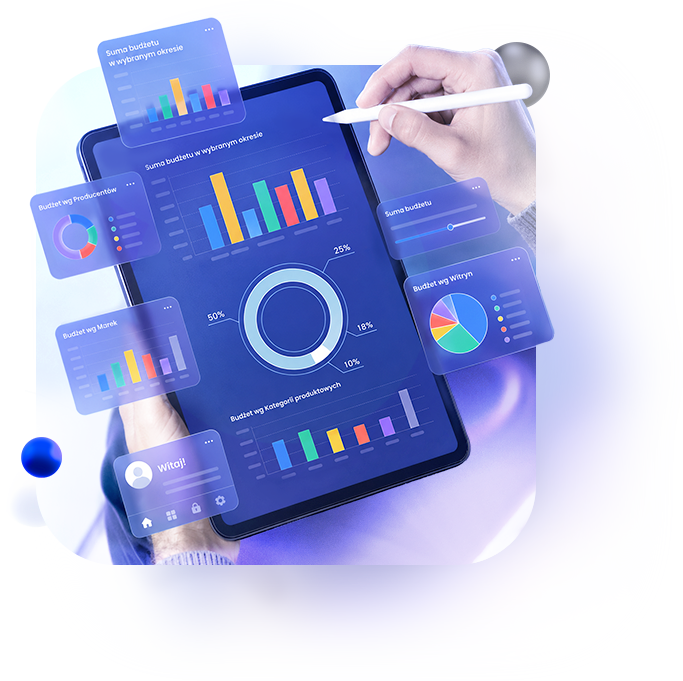 Panel analityczny Newtone Tracker na tablecie